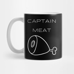 Captain Meat Typography White Design Mug